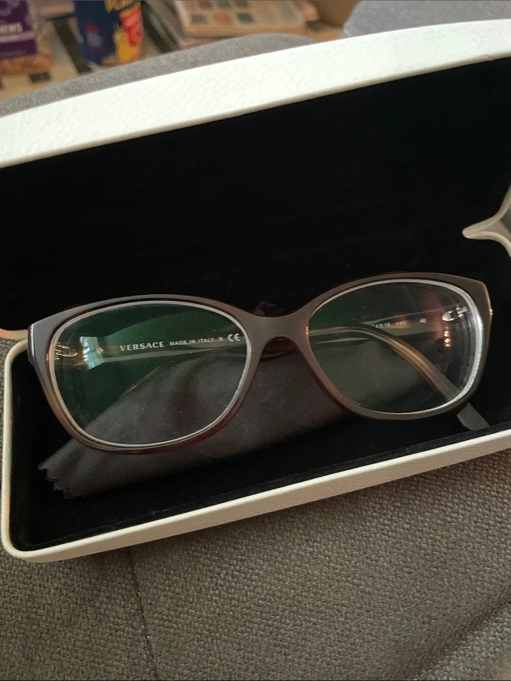 Versace Women's Brown Tortoiseshell Cat-Eye Glasses
